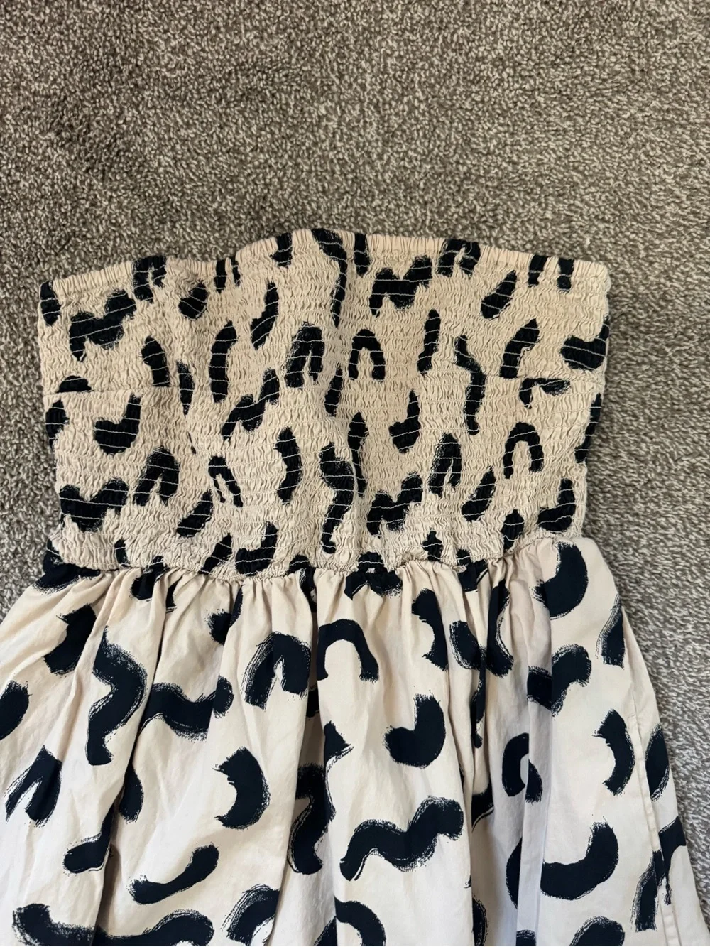 a new day Beige and Black Smocked Strapless Maxi - Picture 3 of 5